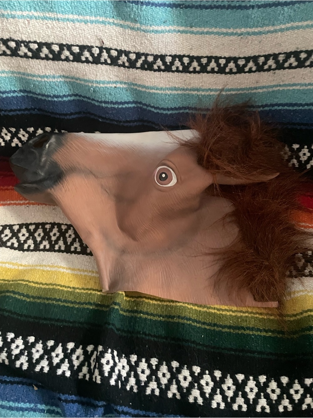 Novelty Brown Horse Head Mask for Men - Realistic Costume Accessory